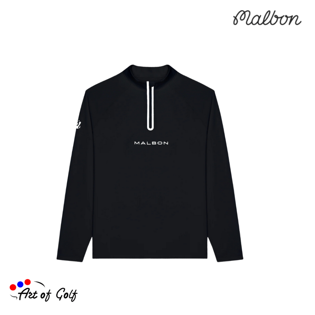 MALBON PERFORMANCE RAGLAN QUARTER ZIP - (BLACK)