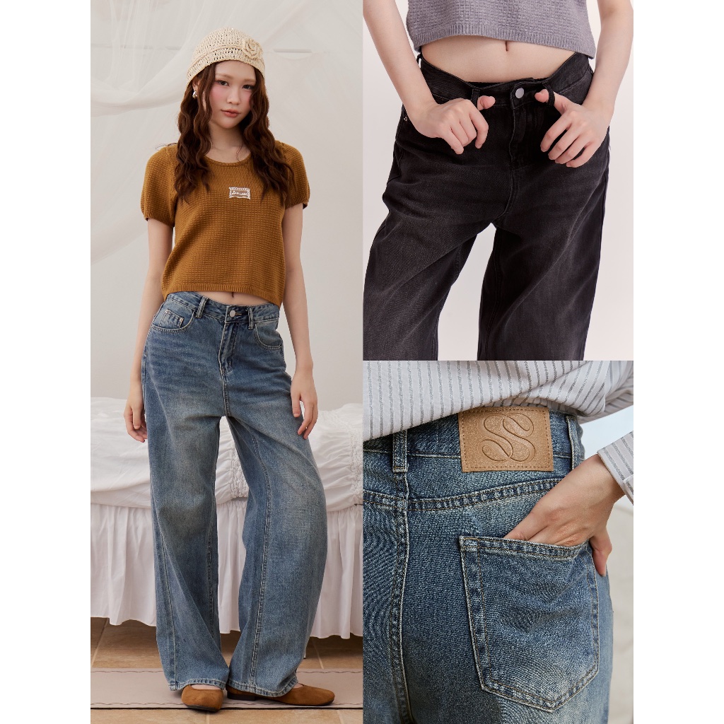 Sumwear.bkk - Kimber jeans กางเกงยีนส์เอวสูงทรงกระบอกกลาง