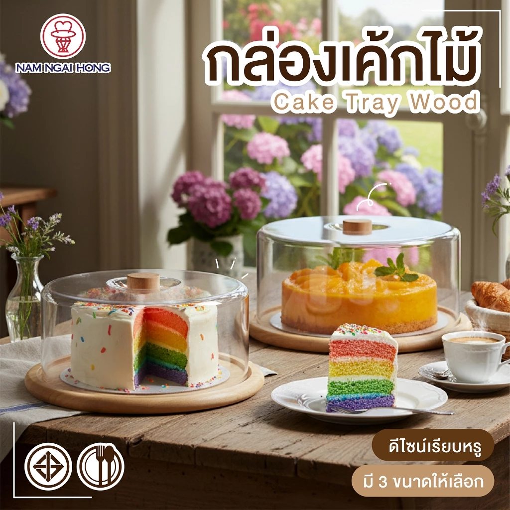 กล่องเค้กไม้ ขนาด 2 - 4 ปอนด์ รุ่น 421W 420W 420TW cake tray wood