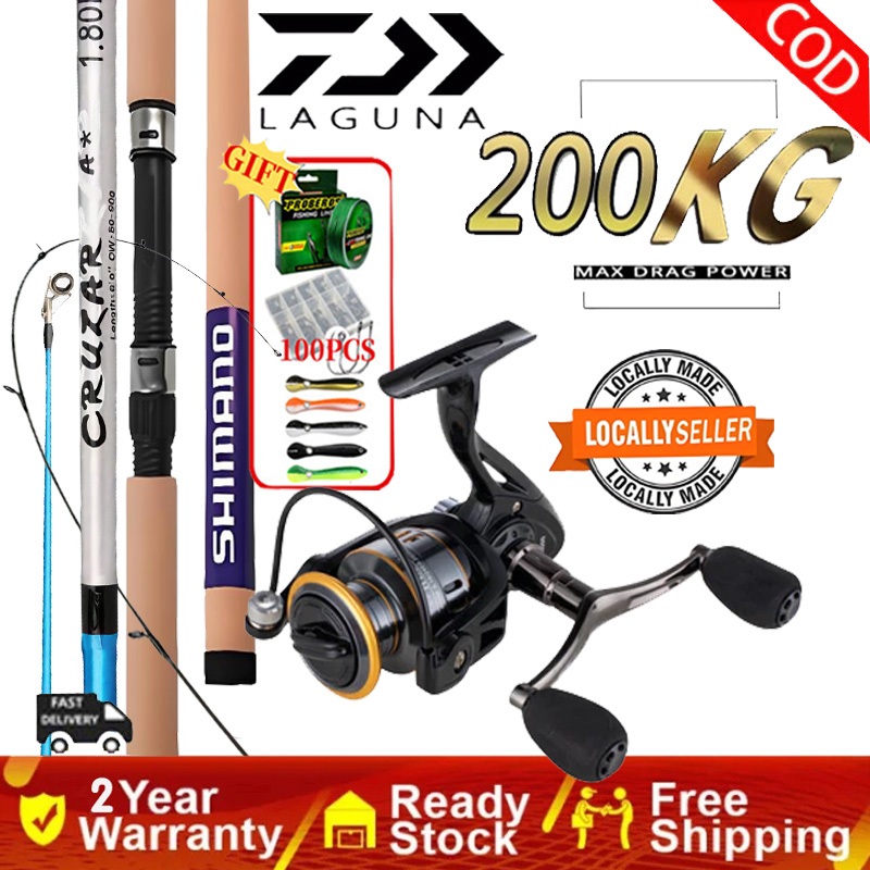DAIWA ชุดคันเบ็ดตกปลา คันเบส คัน เบส เบ็ดตกปลา 1.8-3.0M เมตร พร้อมรีลแคสติ้งตกปลา รอกตกปลา รอกคุณภาพ