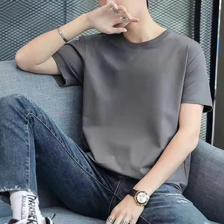 เสื้อยืดสีพื้นคอกลม เสื้อเปล่า ยืดแต่ไม่ย้วย ยับยากแบบไม่ต้องรีด ไม่จางหาย#04000