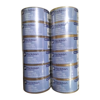 เทปโอพีพี OPP PACKMAN TAPE เทปปิดกล่องสีใส และสีน้ำตาล เเถว 6 ม้วน ขนาด 48มม.×100หลา