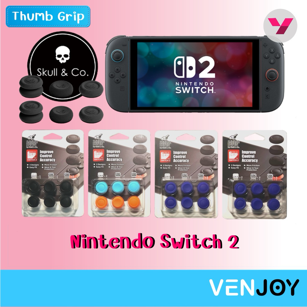 Skull & Co ของแท้ ฝาครอบอนาล็อกจอย / Thumb Grip Set for Nintendo Switch 2
