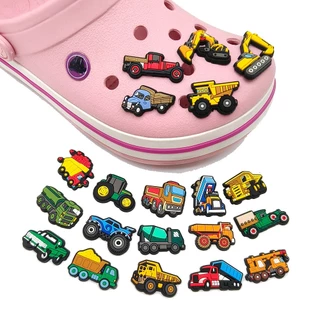 Hot เสน่ห์รองเท้า ดิY วิศวกรรมยานยนต์ cars shoe charms สไตล์ การ์ตูน รองเท้าแตะ หัวเข็มขัด พีวีซี รองเท้า อุปกรณ์เสริม ป