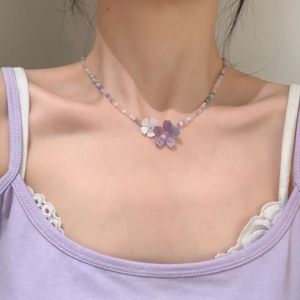 🌸พร้อ​มส่ง🌸สร้อยคอผู้หญิง สร้อยมุก เฉพาะกลุ่มหวานกับกระโปรงคอโซ่อุปกรณ์เสริมสำหรับฤดูร้อน