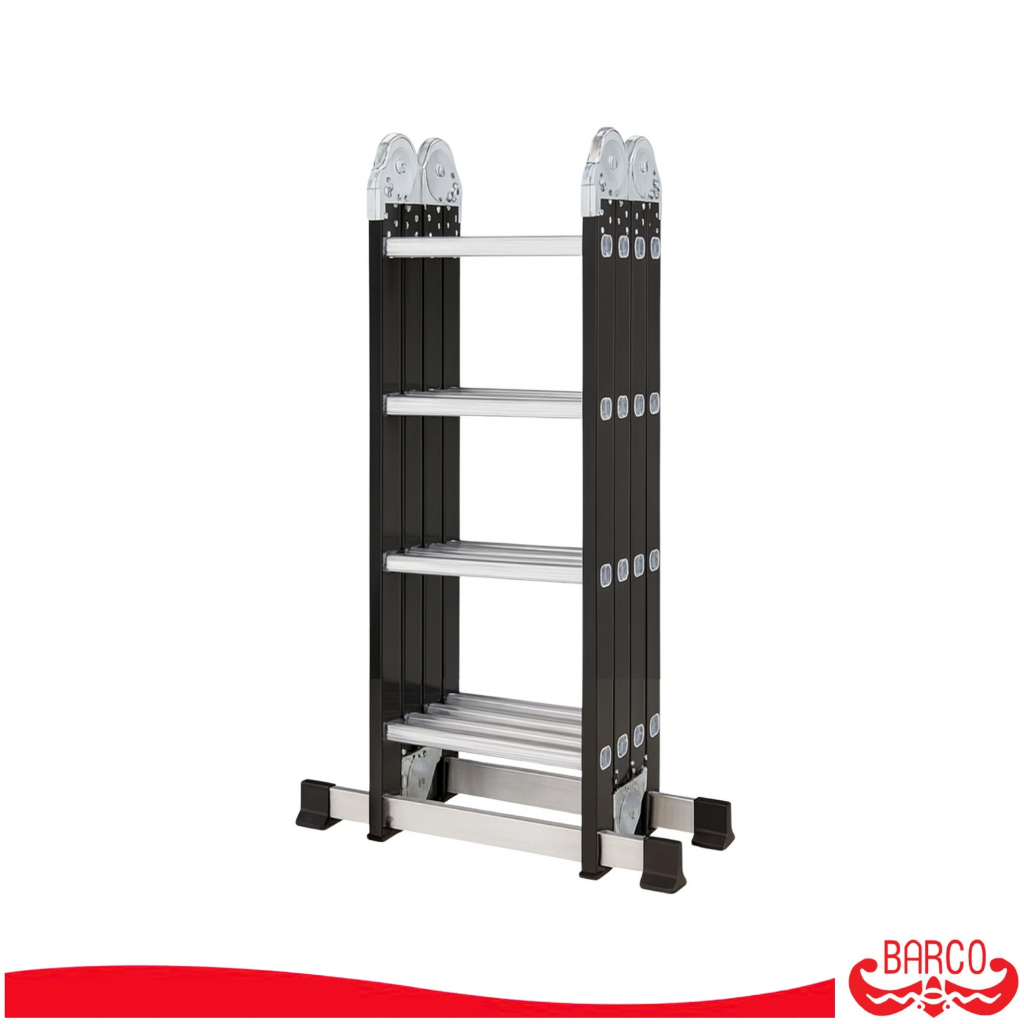 BARCO บันไดอเนกประสงค์อลูมิเนียม (สีดำ) รุ่น M3 4x4 16 ขั้น 4.58 เมตร รับได้ 150 กิโลกรัม