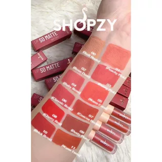 SHOPZY LIP SO MATTE ลิปแมท ลิปแมตต์ ลิปโซแมทช็อปซี่! สีสวยชัด ติดทน กันน้ำ ไม่ตกร่อง ดูชุ่มชื้น ราคา 89.- (ปกติ 199.-)
