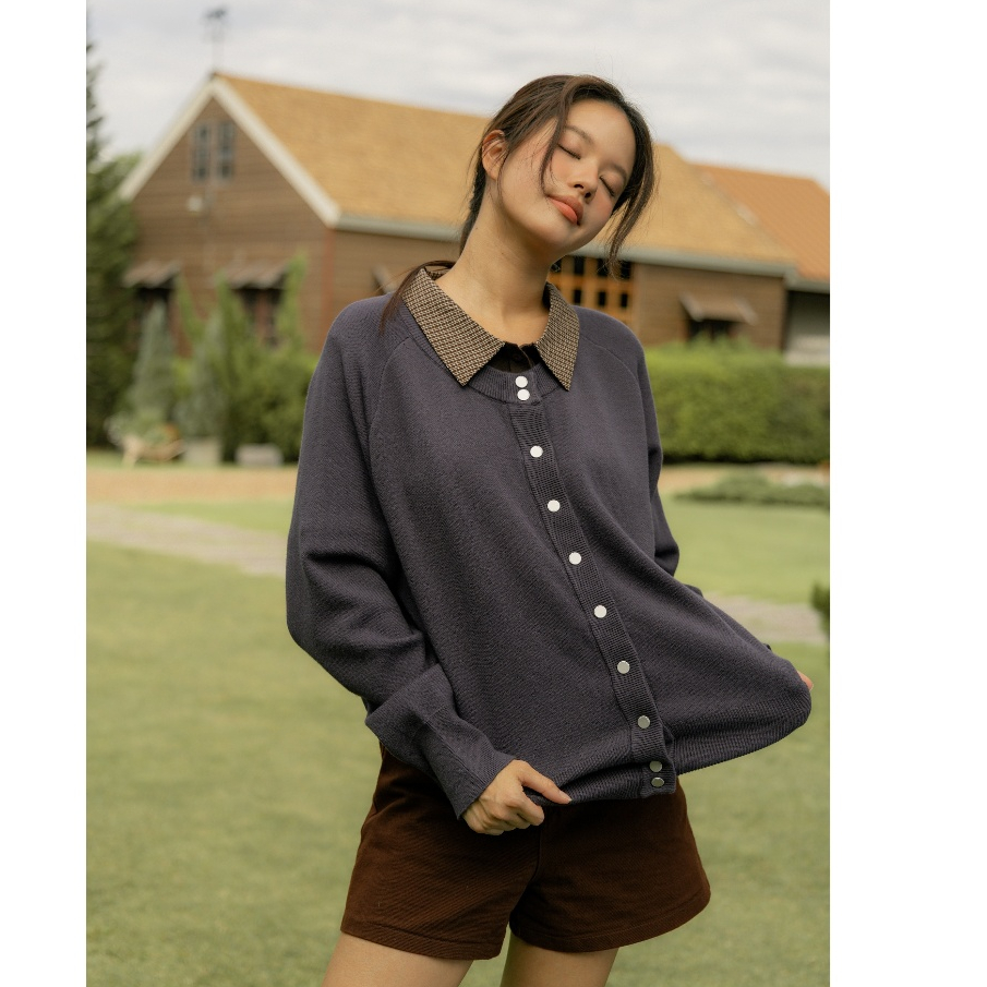avo คาร์ดิแกนกระดุมเหล็ก oslo knit cardigan
