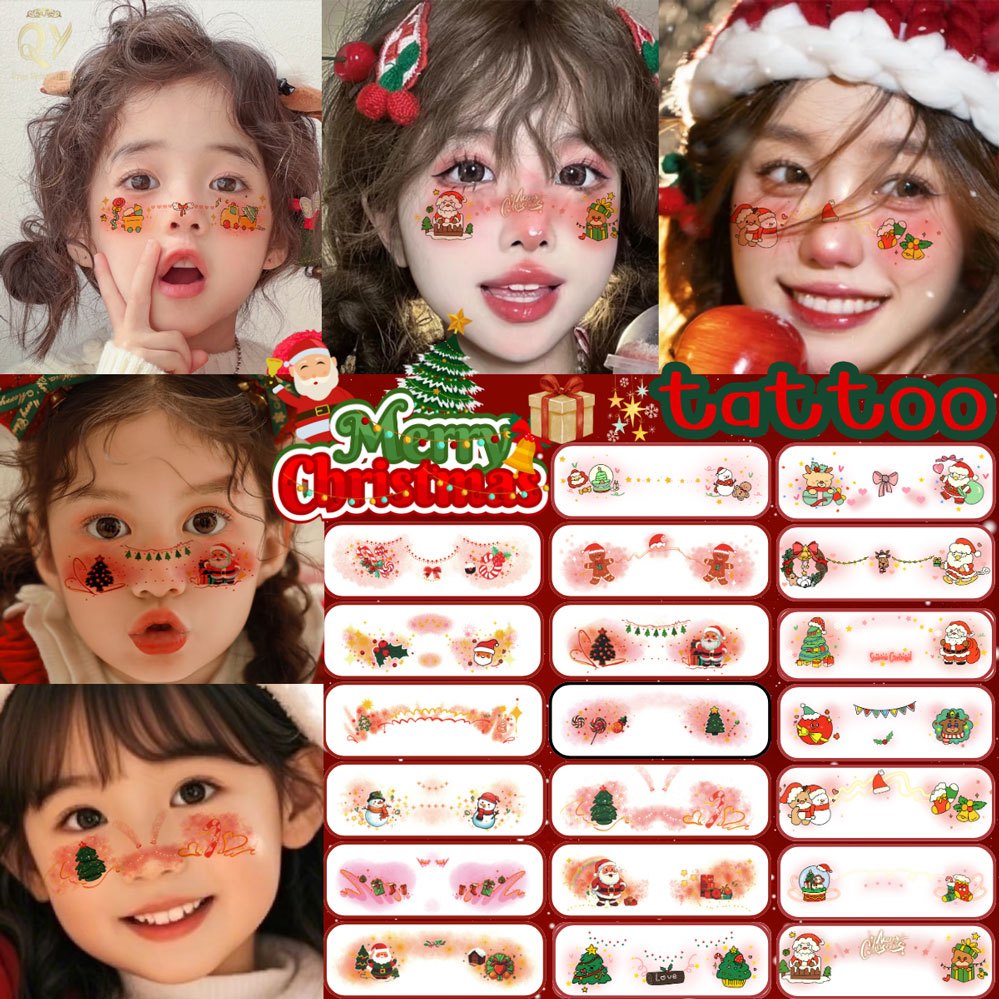 สติ๊กเกอร์แต่งหน้า คริสต์มาส น่ารัก ปลอดภัย สำหรับทั้งเด็กและผู้ใหญ่ มากกว่า 2026 ปีใหม่ cute Christmas stickers
