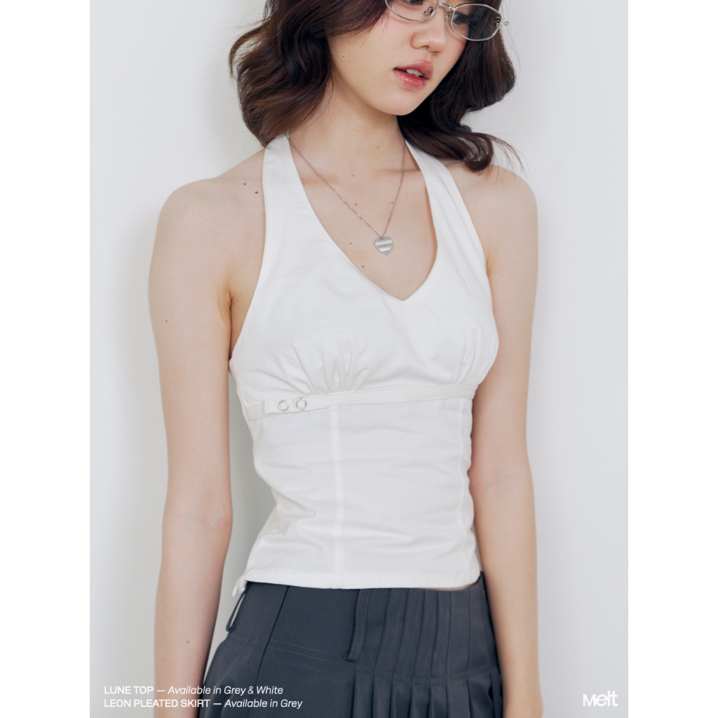 MELT.INMOMENTS Lune Top เสื้อคล้องคอกระดุมสแนป (พร้อมส่ง)