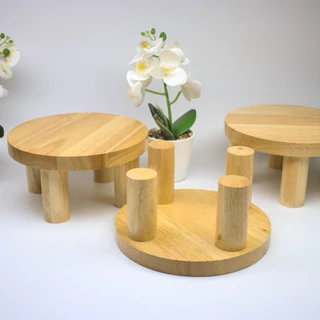 ขาตั้งกระถางต้นไม้แบบกลมขนาดเส้นผ่านศูนย์กลาง20cm สูง10cm หนา20mm ขาตั้งกระถางไม้ยางพาราประสาน วางกระถางขนาด8นิ้ว
