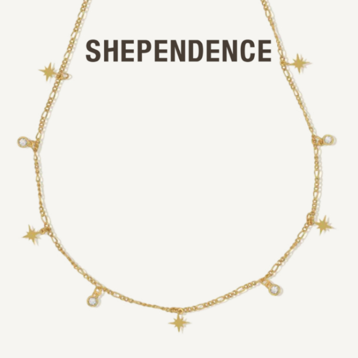 SHEPENDENCE สร้อยคอโชกเกอร์ CELESTIAL Starburst Bezel ประดับคริสตัลดาวกระจาย