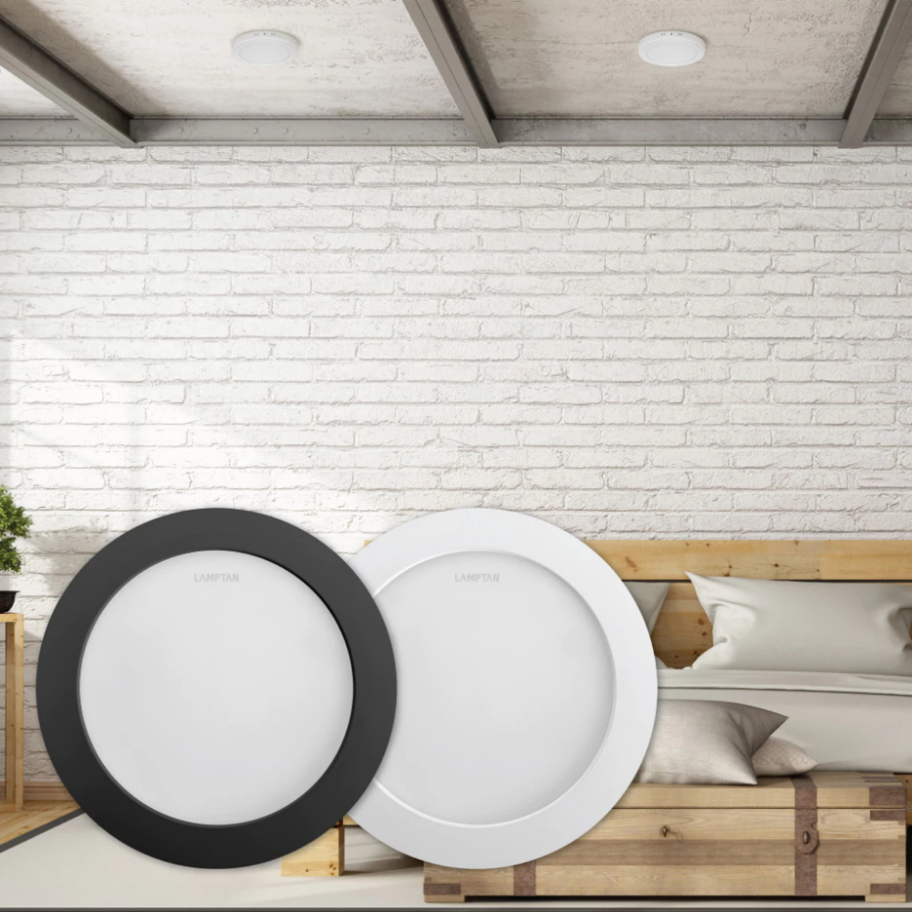 Lamptan ดาวน์ไลท์ติดลอย Downlight LED รุ่น FIX 12w 18w ขนาด 6นิ้ว 8นิ้ว สีดำ สีขาว ของแท้ แลมตัน - รูปที่ 2