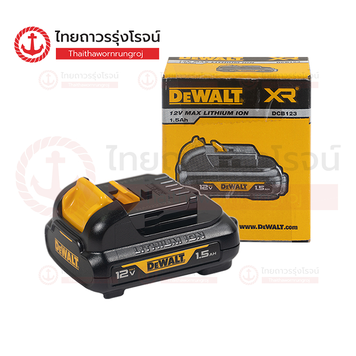 DEWALT DCB123 แบตเตอรี่ LI-ION 12v 1.5Ah รุ่น DCB123-B1 กล่องกระดาษ|ชิ้น| TTR Store