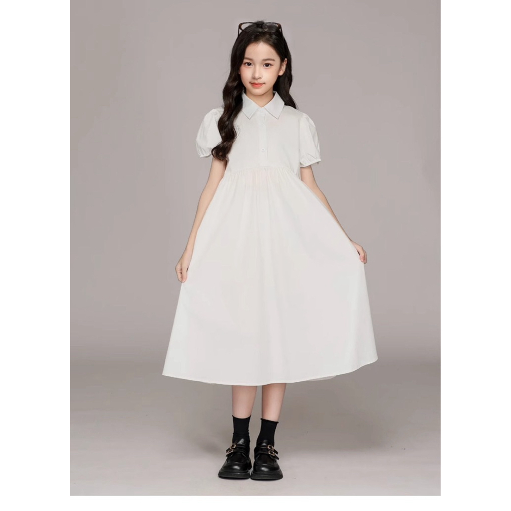 เดรสสีขาว คอปก / P / 450