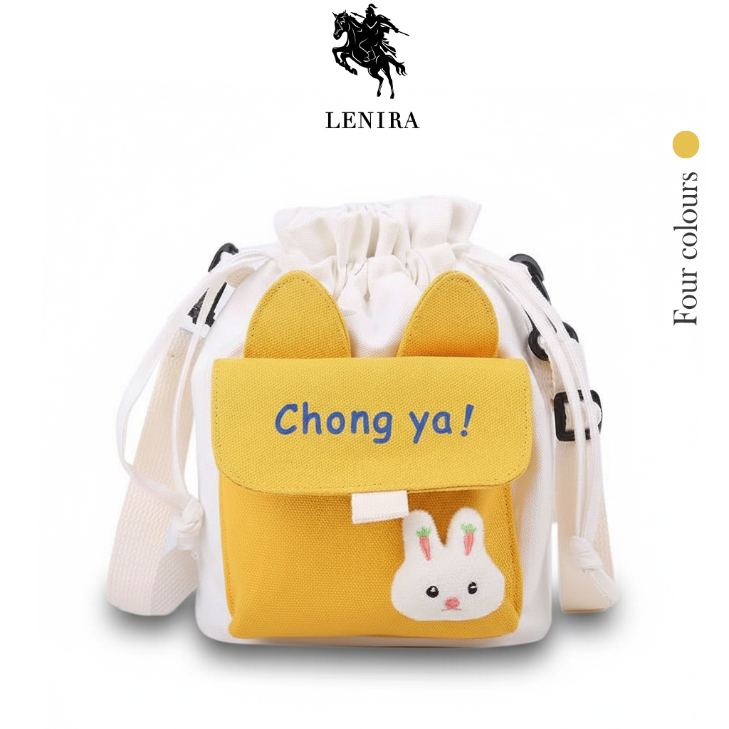 Lenira(B1414) กระเป๋าสะพายข้างใบเล็กหูรูด