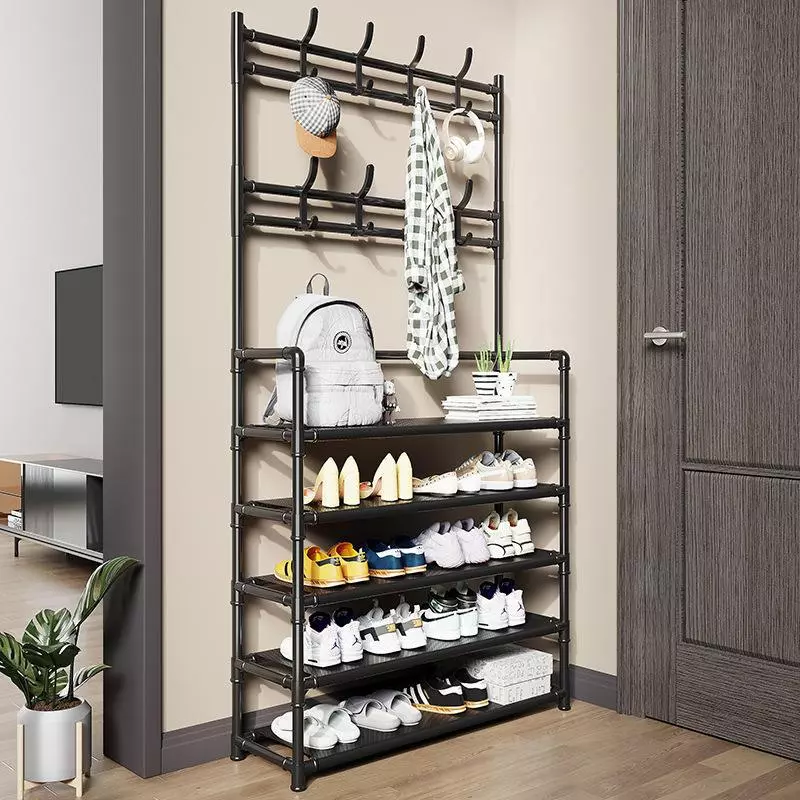 พร้อมส่ง Finsso : HEMNES ชั้นวางรองเท้าพร้อมราวแขวน ชั้นวางของ ราวแขวน ราวแขวนเสื้อผ้า ชั้นวางรองเท้า ราวแขวนเอนกประสงค์
