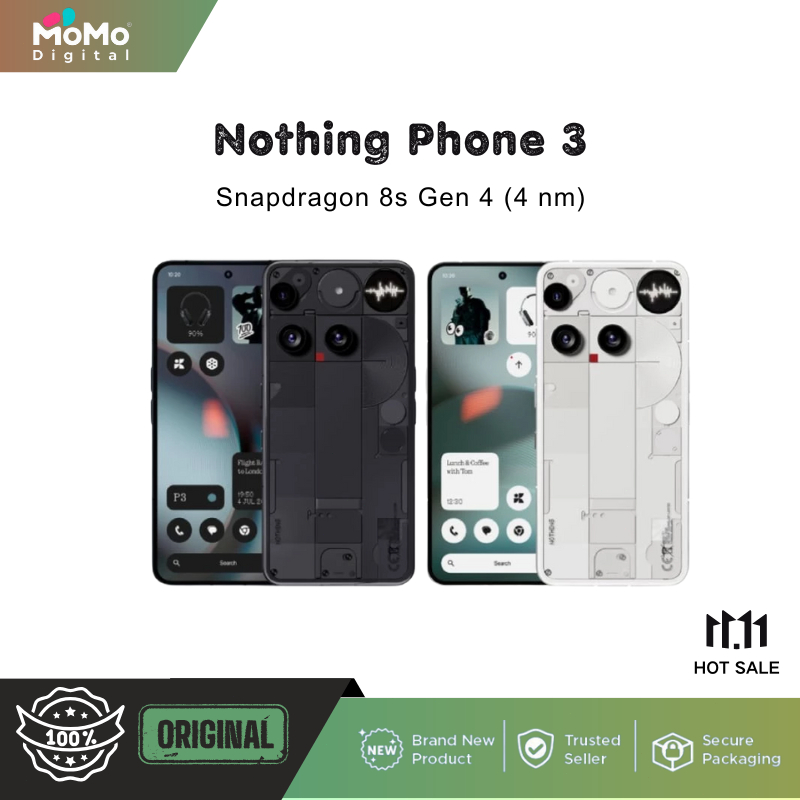 Nothing Phone 3 Snapdragon 8s Gen 4 (4 nm) 6.67 inches 120Hz 1260 x 2800 pixels 5150 mAh 65W wired 1