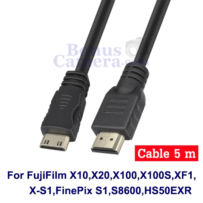 สาย HDMI 5m ต่อฟูจิ X10,X20,X100,X100S,XF1,X-S1,FinePix S1,S8600,HS50EXR เข้ากับ HD TV,Projector cab