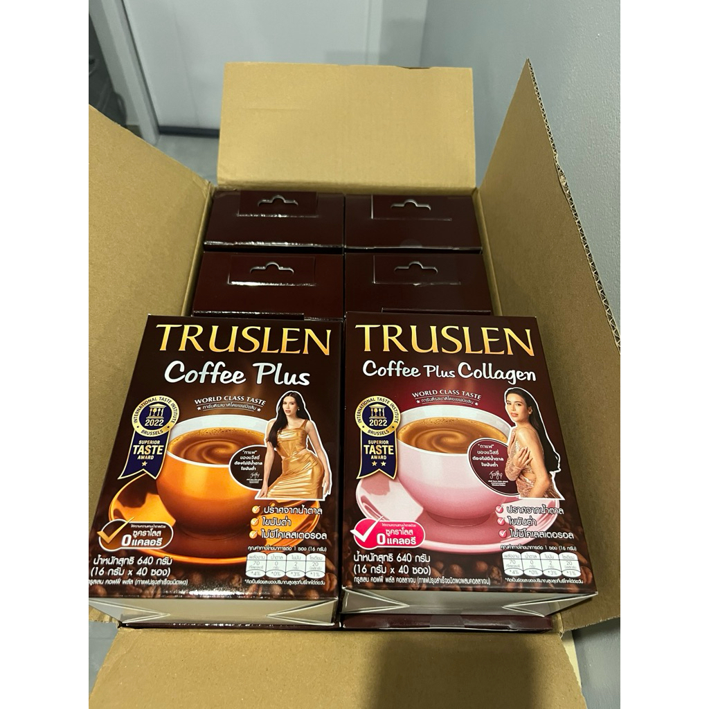 TRUSLEN COFFEE PLUS กาแฟทรูสเลน คอฟฟี่พลัส, คอลลาเจน ( 1 กล่อง 40 ซอง ) รูปที่ 2