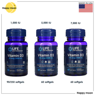 Life Extension, Vitamin D3, 1,000, 5,000, 7,000 IU,วิตามินดี 3