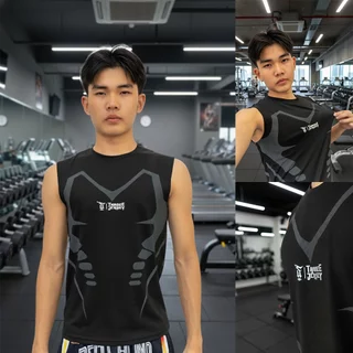 เสื้อรัดกล้ามเนื้อ PRO เสื้อรัดรูปแขนกุดระบายอากาศได้ดี X001