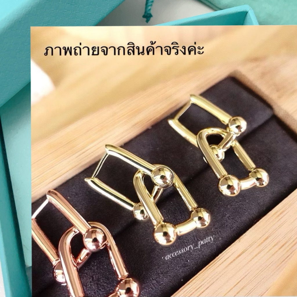 💙ต่างหูTif รุ่นห่วงคล้อง❌สีเริ่มต้นคือสีทองค่ะ สั่งสีอื่นๆได้ค่ะ (งานมีน้ำหนักนะคะ)งานเป๊ะมีปั๊มค่ะ สวยมากค่ะใส่สวยหรู