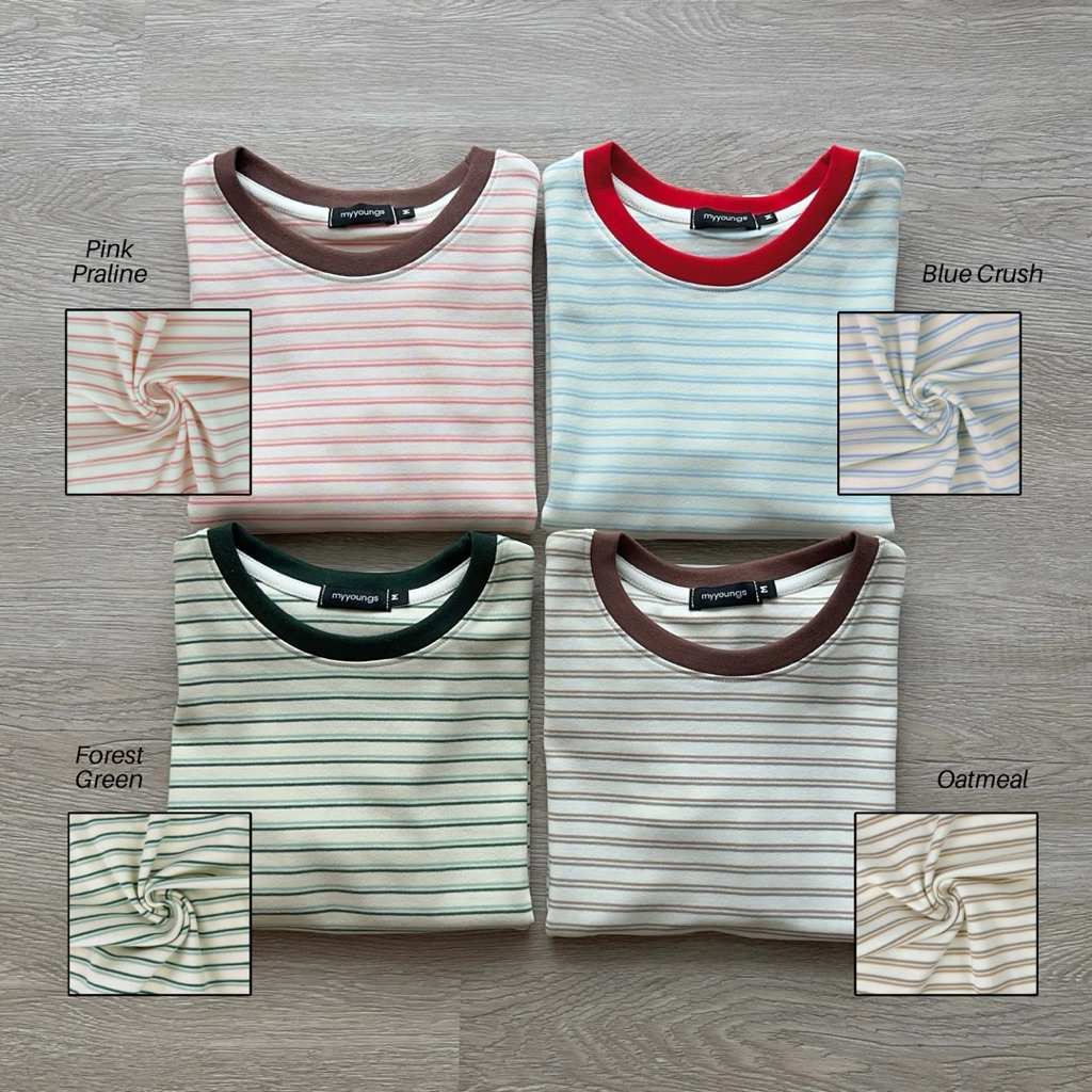 myyoungs - Stripe Baby Tee เสื้อยืดลายทาง (ผ้ารุ่นยืดได้เยอะ)