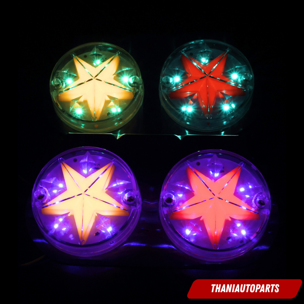 (ราคาต่อแป้น) ไฟราวข้าง แป้นสเตนเลส รูปดาว Star ไฟข้างรถบรรทุก LED ไฟ 12v-24v (ไฟราวเลสรูปดาว) ราคา ถูกที่สุด ดีลบีเคเค แกลเลอรีภาพที่ 5