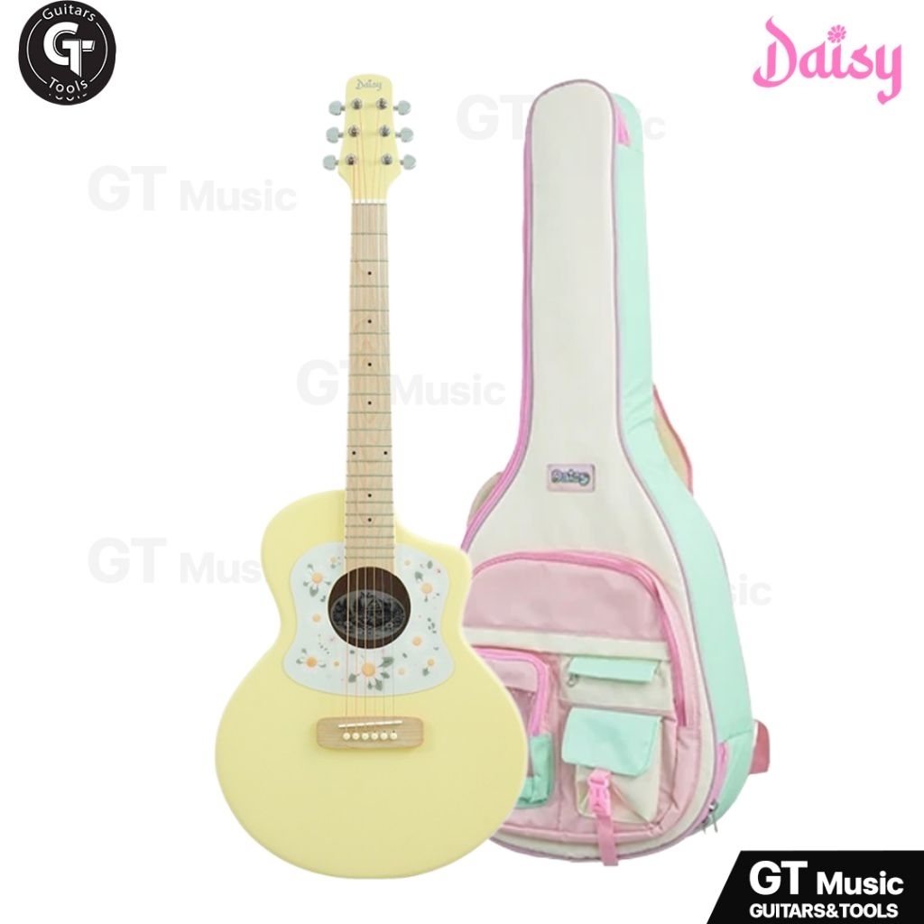 Daisy D100 Mini acoustic | กีตาร์โปร่ง ทรง Soft Cutaway ขนาดพกพา 36นิ้ว ลายดอกไม้  มีเก็บปลายทาง ราคา ถูกที่สุด ดีลบีเคเค แกลเลอรีภาพที่ 6