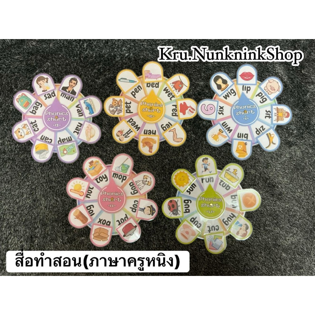 วงล้อคำศัพท์ Phonics (Short Vowel Sound)
