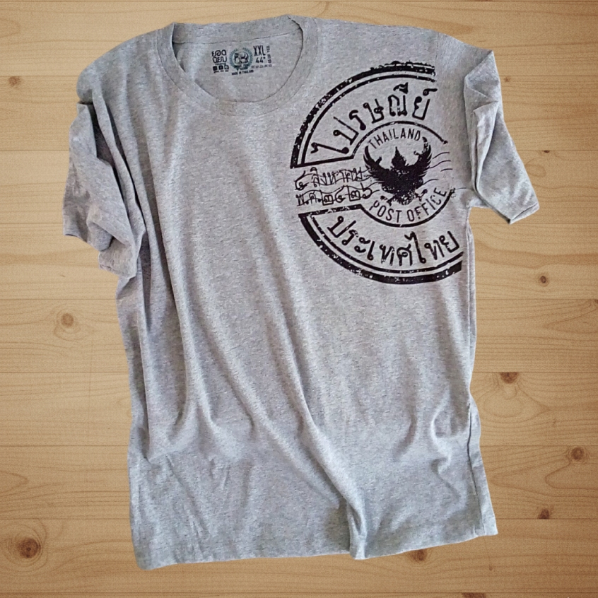 เสื้อยืดลายไทยไปรษณีย์ Thai post stamp t-shirts souvenir of THAILAND Chest size  32″-52″ (ไซด์ใหญ่สุดรอบอก 52 นิ้ว) ราคา ถูกที่สุด ดีลบีเคเค แกลเลอรีภาพที่ 7