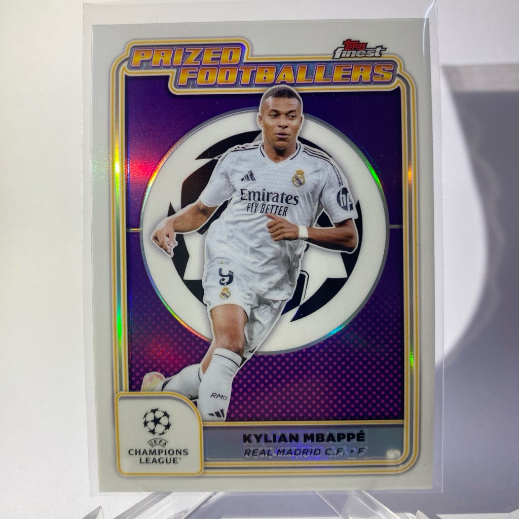 การ์ดนักฟุตบอล KYLIAN MBAPPE, REAL MADRID, PRIZED FOOTBALLERS ,TOPPS FINEST 2025
