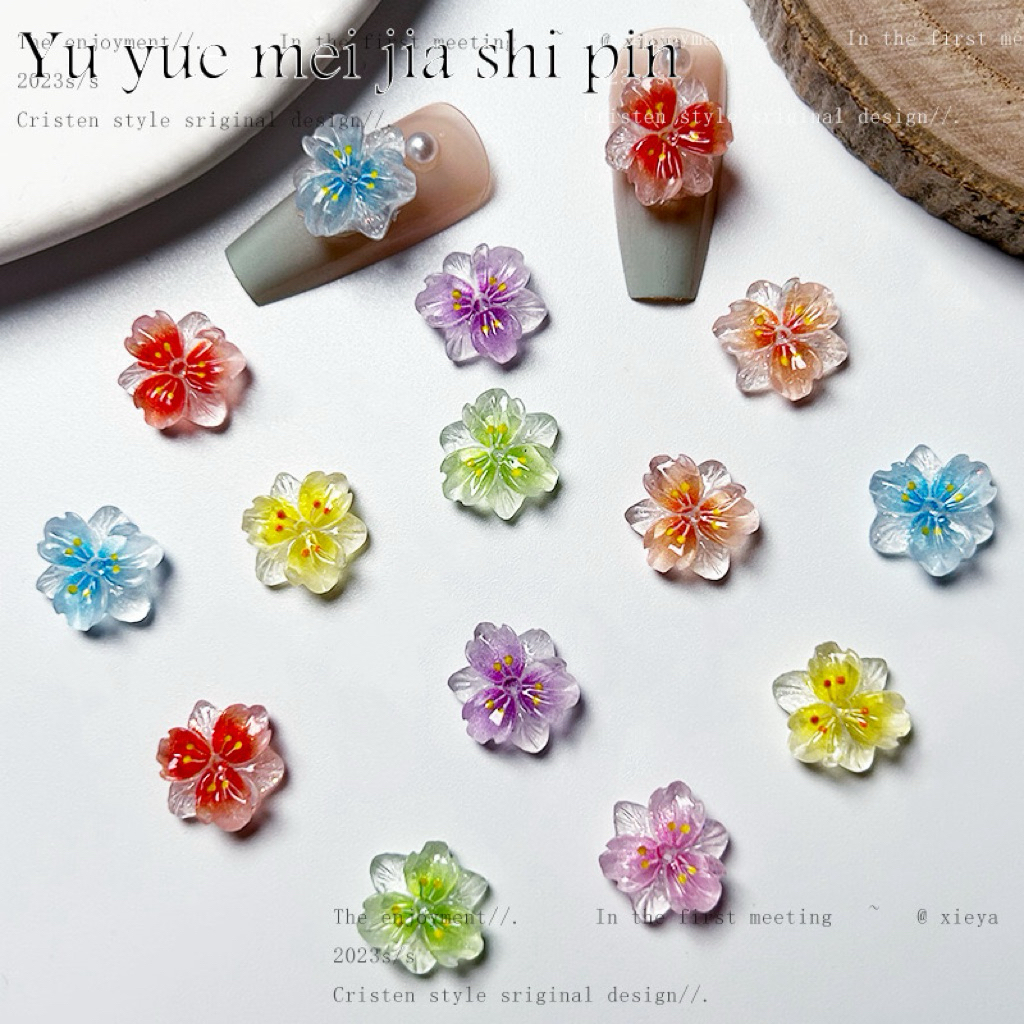 อะไหล่ติดเล็บ ดอดชบาแสนสวย DIY ได้ง่ายๆ 50ชิ้น/ห่อ สินค้าพร้อมส่ง
