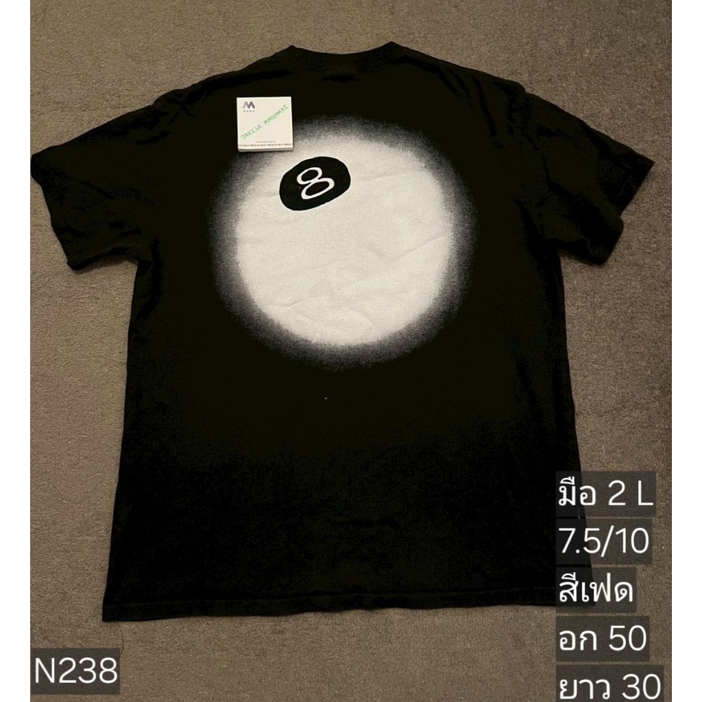 N238 Used 🚩 Stussy 8ball T-shirts AU🇦🇺 ของแท้ 100%