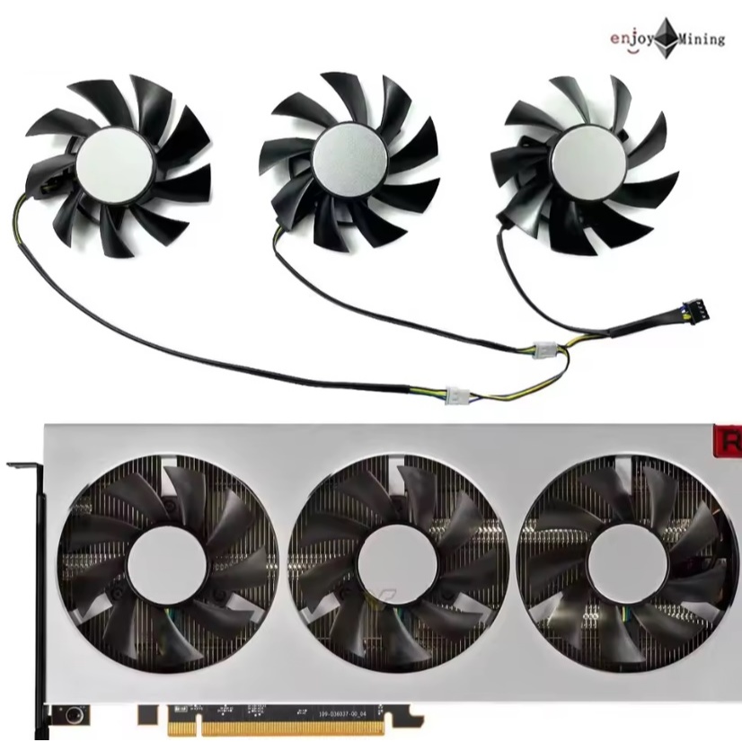 พัดลมการ์ดจอ AMD XFX POWERCOLOR SAPPHIRE ASROCK VISIONTEK Radeon VII graphics card fan FD8015H12S