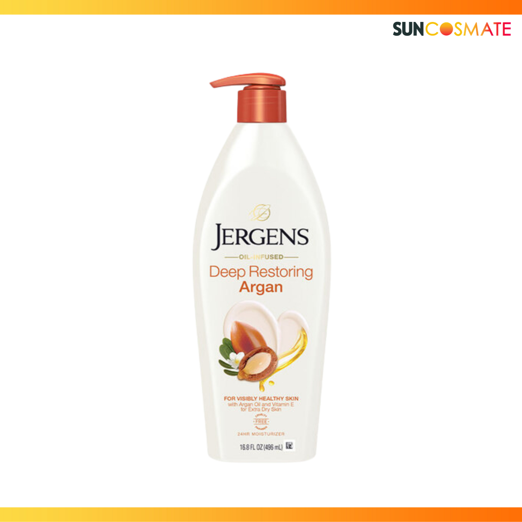 Jergens oil-infused deep restoring argen 24H moisturizer 496ml.