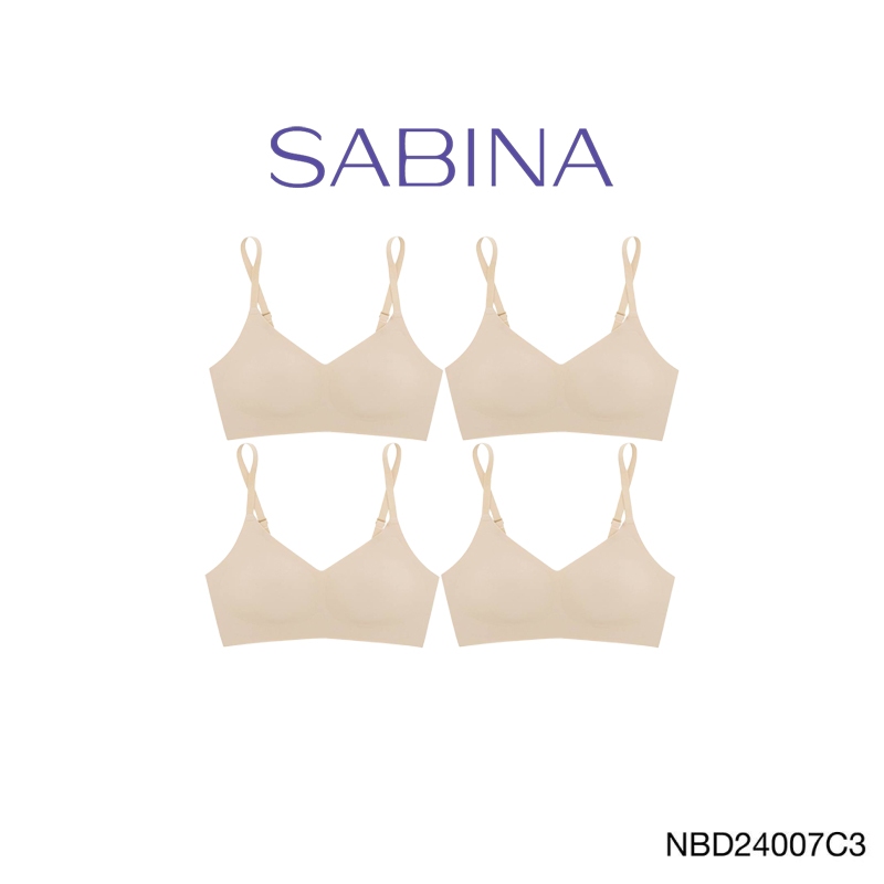 [Online Exclusive] (Set 4 ชิ้น) Sabina Perfect Bra Level 1 เสื้อชั้นใน ไร้ตะเข็บ ไร้โครง รหัส NBD24007C3 – สีเนื้อเข้ม