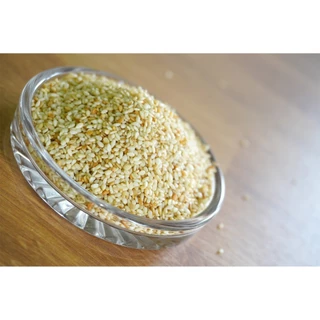 งาขาวคั่วเกรดประหยัด 1 กิโลกรัม บรรจุสูญญากาศ ตราเสือบิน | Roasted White Sesame Seeds Vacuum Bag