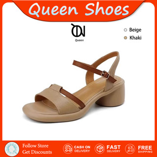 Queen รองเท้า แตะส้นสูง รองเท้าผู้หญิงฤดูร้อน พื้นหนา ใส่สบา…
