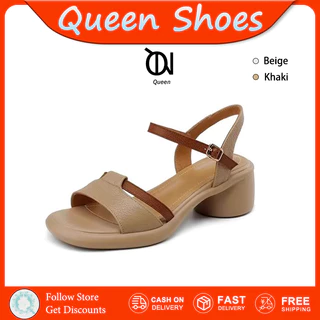 Queen รองเท้า แตะส้นสูง รองเท้าผู้หญิงฤดูร้อน พื้นหนา ใส่สบาย อเนกประสงค์ รองเท้า เสริมส้น นุ่ม เบา