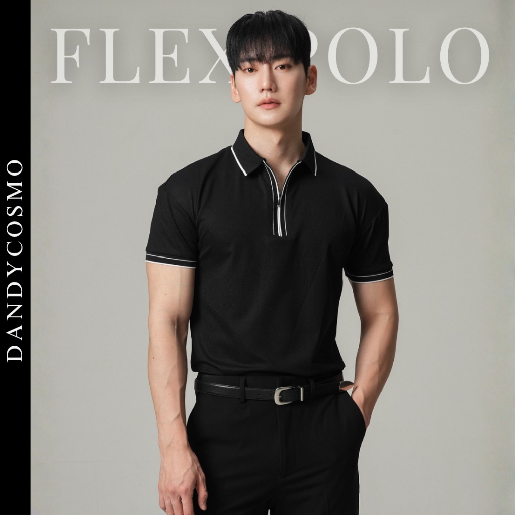 DANDY COSMO |Muscle Fit Polo Flex เสื้อโปโลหุ่นล่ำ ไหล่กว้าง ผ้าเย็น ใส่ทำงานใส่เล่นได้ทุกสถานการณ์