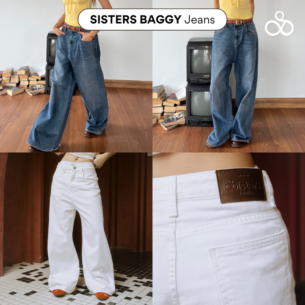 Sistersfabric - Sisters Baggy Jeans กางเกงยีนส์ทรงกระบอกใหญ่