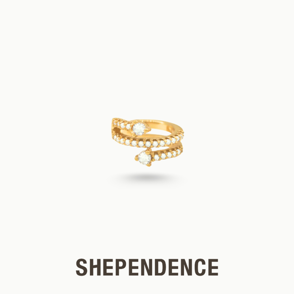 SHEPENDENCE ต่างหูหนีบ LUXE Arrow ประดับคริสตัลลูกศร