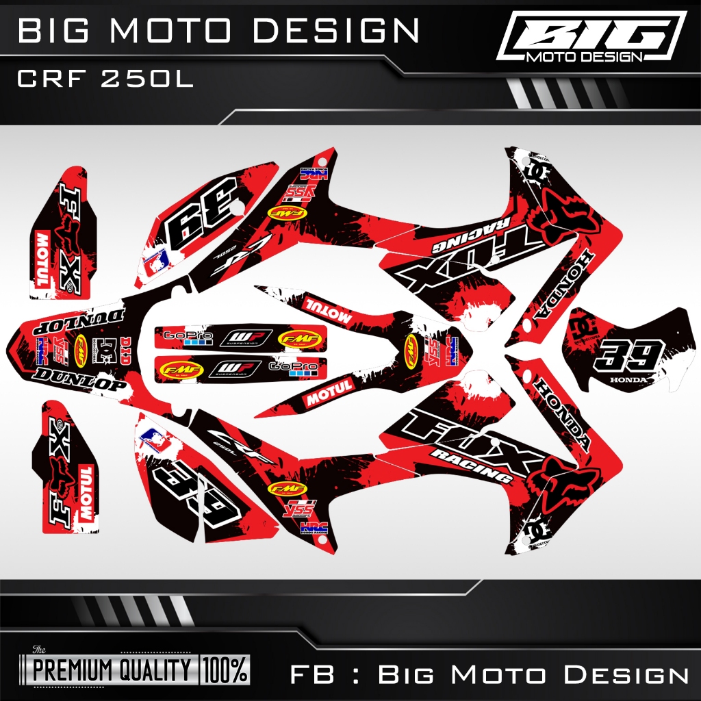 สติ๊กเกอร์ รถวิบาก CRF250l ลายฟ็อกสุดเท่ เคลือบเงากันรอยอย่างดี ปะได้ทั้งคัน เต็มคัน