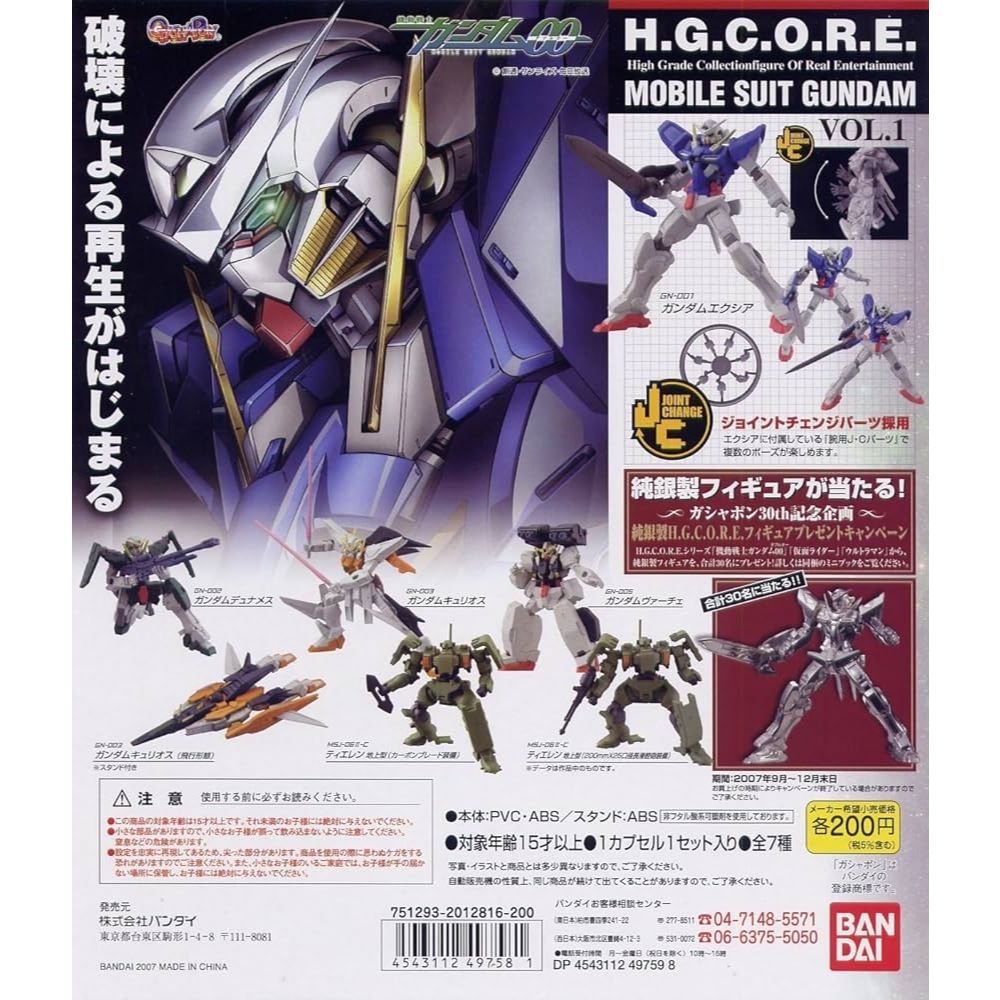 Gachapon Bandai HGCORE Mobile Suit Gundam Year 2007