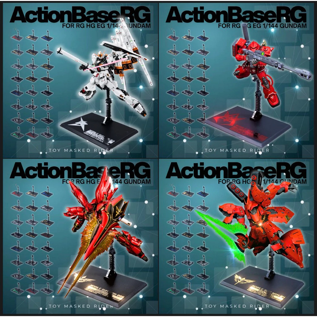 ฐานตั้งกันดั้มมีลาย Chrome เงา ACTION BASE RG HG 1/144