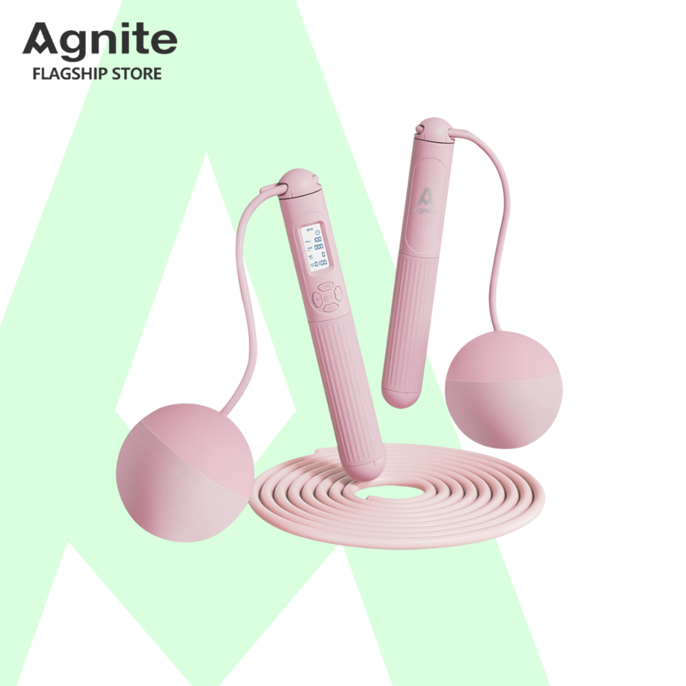 Agnite เชือกกระโดด เชือกกระโดดไร้สาย หน้าจอแสดง ปริมาณการเผาผลาญ ปรับระดับได้ ลดน้ำหนัก Jump Rope