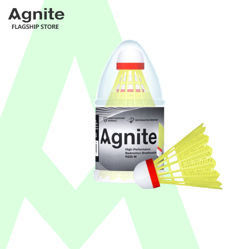 Agnite ลูกแบตมินตันไนลอน ลูกแบตอัดโฟม ลูกแบตมินตัน แข็งแรงและทนทาน แกนขนไนลอน Nylon Shuttlecock