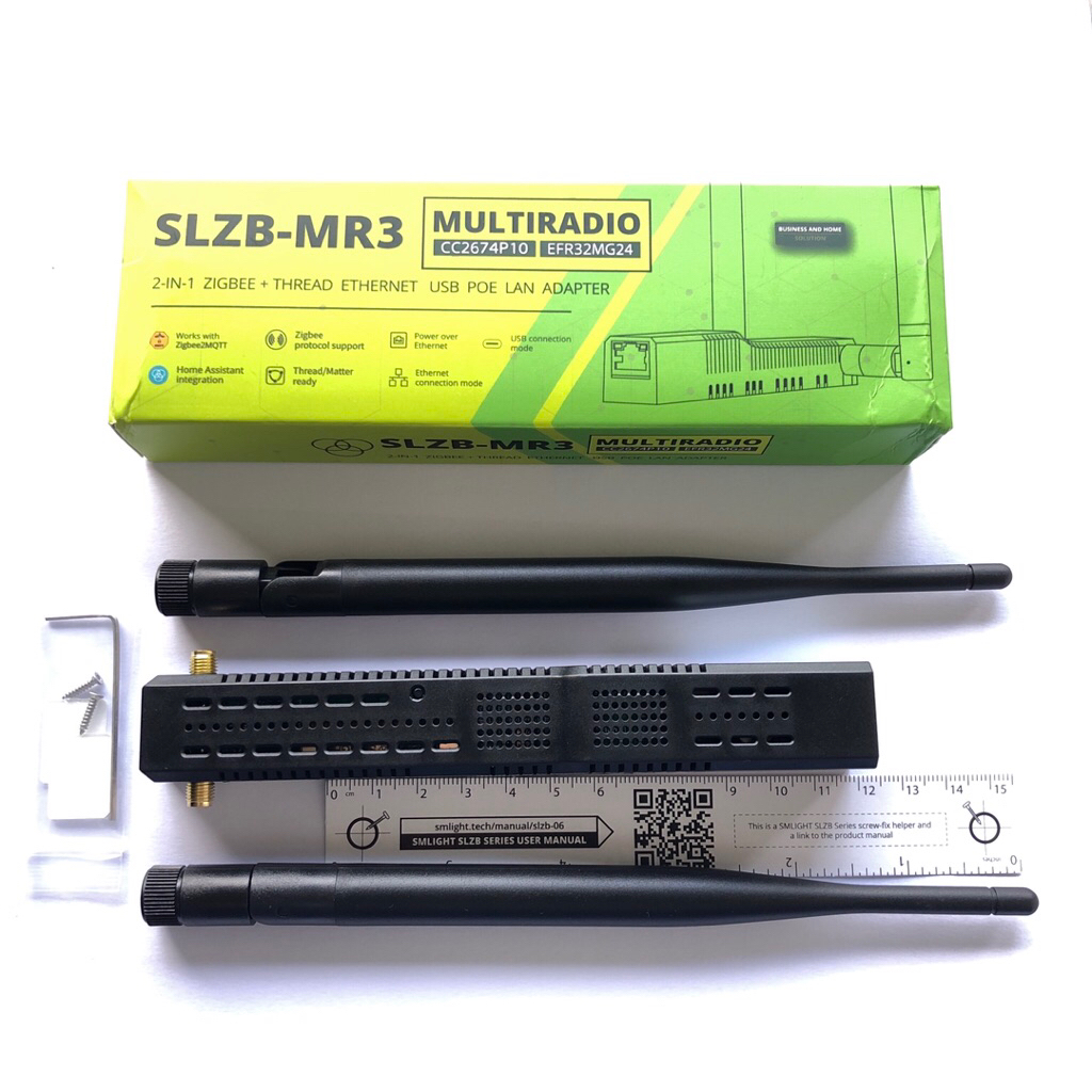 SMLIGHT SLZB-MR3 2 in 1 Zigbee Thread Ethernet USB POE LAN Adapter